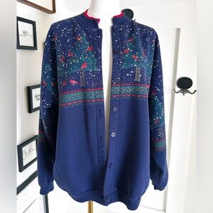 Cozy Vintage winter/holiday Sweatshirt Cardigan